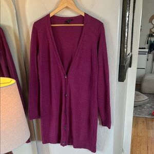 Eileen Fisher Magenta Button-Up Cardigan